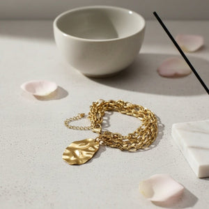 BRACCIALE A CATENA PLACCATO IN ORO 18K A STRATI - OE!