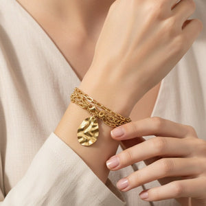 BRACCIALE A CATENA PLACCATO IN ORO 18K A STRATI - OE!