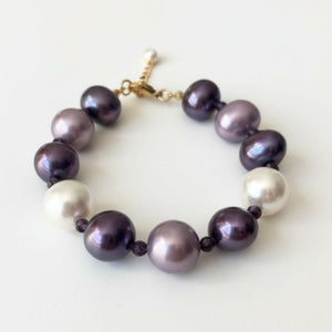 Bracciale con perle di Maiorca viola - OE!