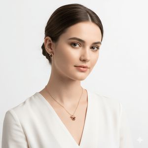 Cadeaux - Collana Artigianale Made in Italy - Acciaio Inox 18K Oro, Ciondolo Pacchetto Regalo Fiocco e Cristallo Rosso o Verde Natalizio - OE!