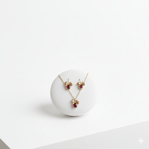 Cadeaux - Orecchini Natalizi Artigianali: Acciaio Inox Oro 18k, Fiocco & Cristallo Rosso o Verde - Anallergici - Made in Italy - OE!