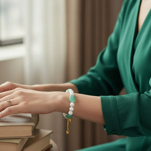 Capri Light – Bracciale in cristalli bianchi e crisoprasio - OE!