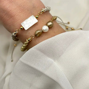 COASTAL SANDS – Bracciale in corda e madreperla - OE!