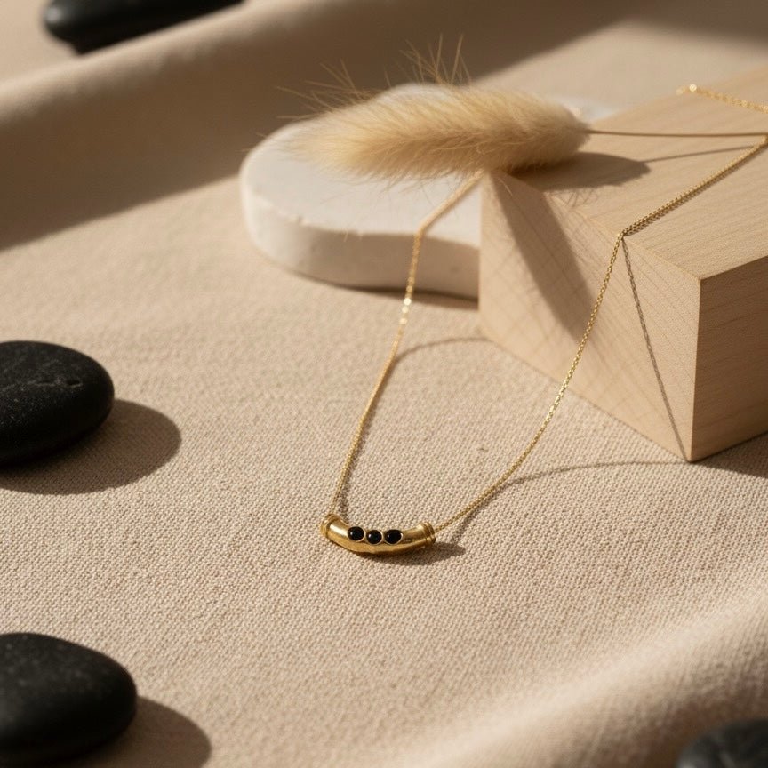 Collana con Barretta Centrale Placcata Oro 18K - OE!