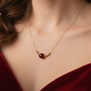 Collana Elegante Cristallo Rosso e Oro - Gioiello Artigianale Made in Italy - OE!