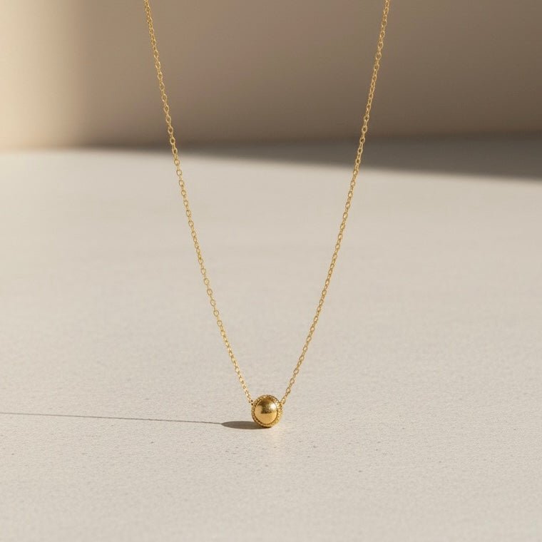 Collana in Acciaio Placcato Oro 18K con Pendente a Disco - OE!