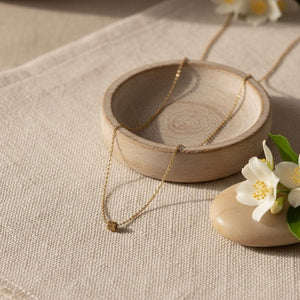 Collana in Acciaio Placcato Oro 18K con Pendente a Tubo - OE!