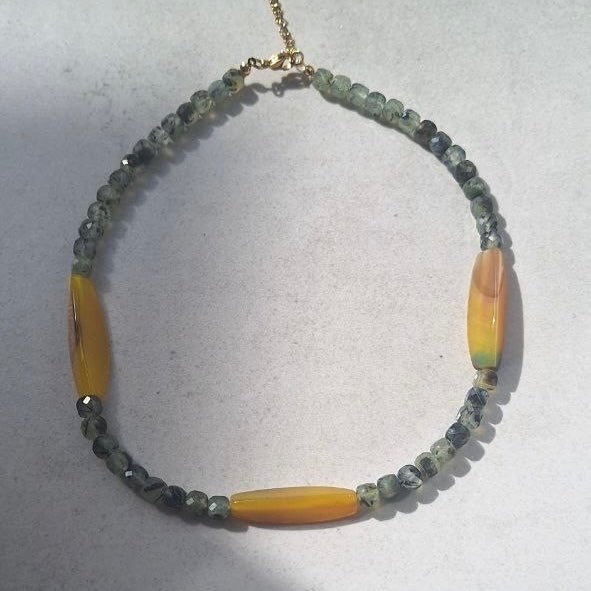 Collana in Agata e Quarzo Verde – Gioiello Artigianale Made in Italy - OE!