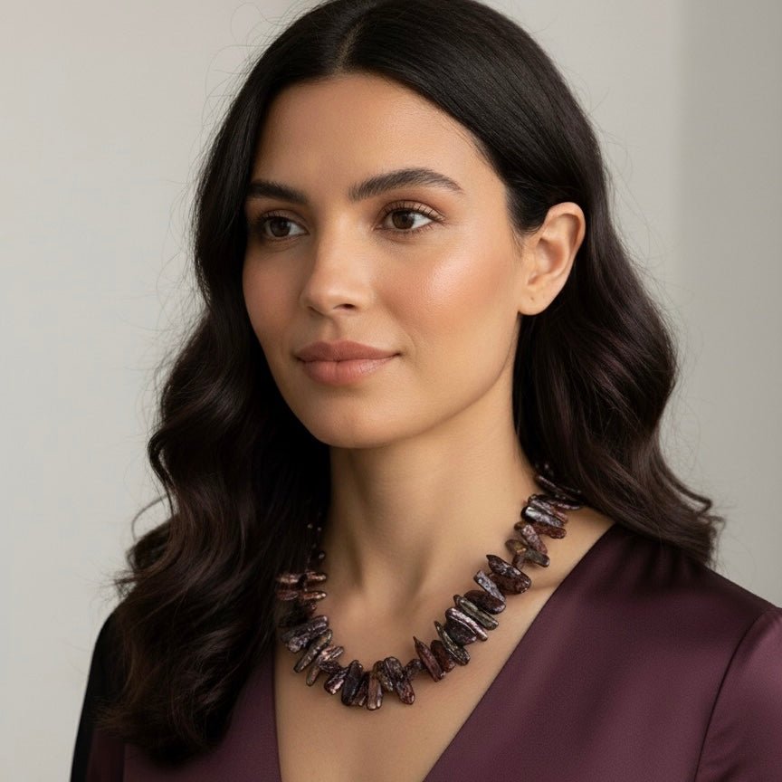 Collana in Perle Barocche Viola – Gioiello Artigianale Elegante - OE!