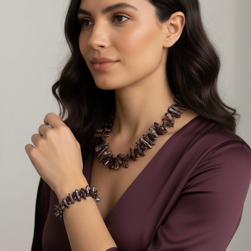 Collana in Perle Barocche Viola – Gioiello Artigianale Elegante - OE!