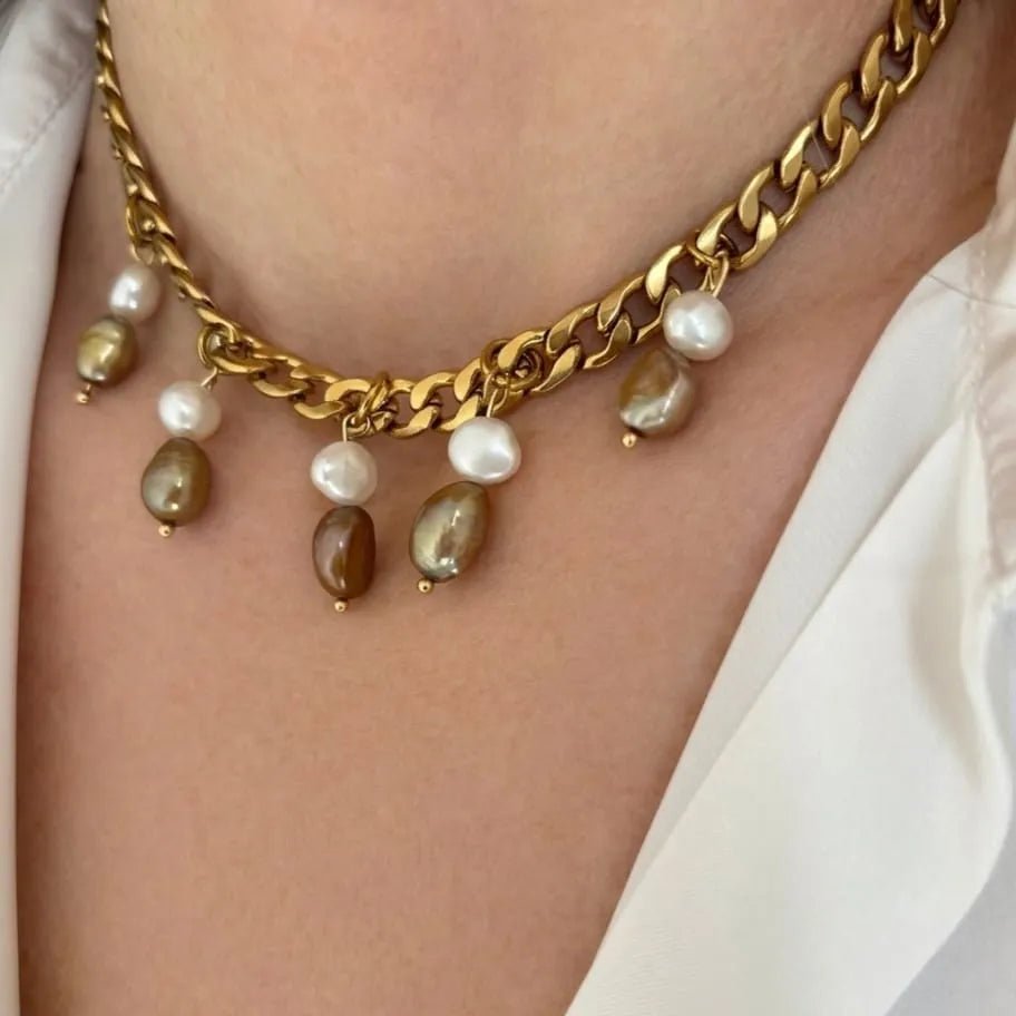 Comprensione - Collana snake con perle - OE!
