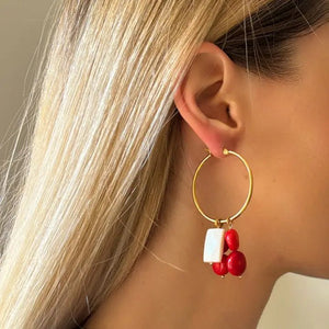 CONCHIGLIE ROSSE - Orecchini a cerchio - OE!