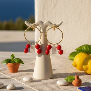 CONCHIGLIE ROSSE - Orecchini a cerchio - OE!