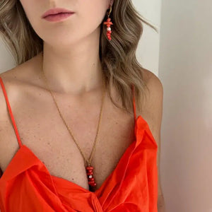 COSMOPOLITAN - cerchi con corallo bamboo rosso del Mar Rosso - OE!