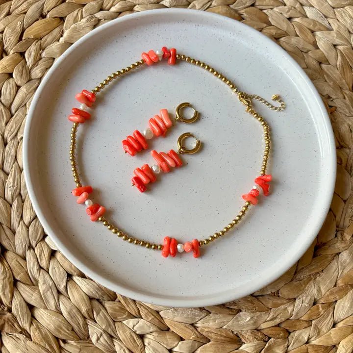 COSMOPOLITAN - cerchi con corallo bamboo rosso del Mar Rosso - OE!