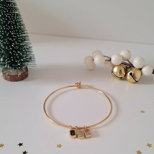 Crystals – bracciale rigido dorato - OE!