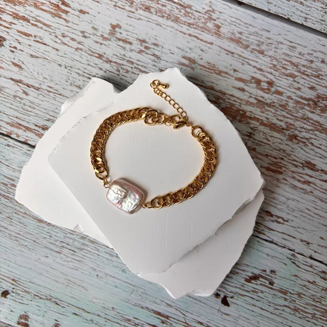 Diva Barocca – Bracciale a catena con perla barocca - OE!