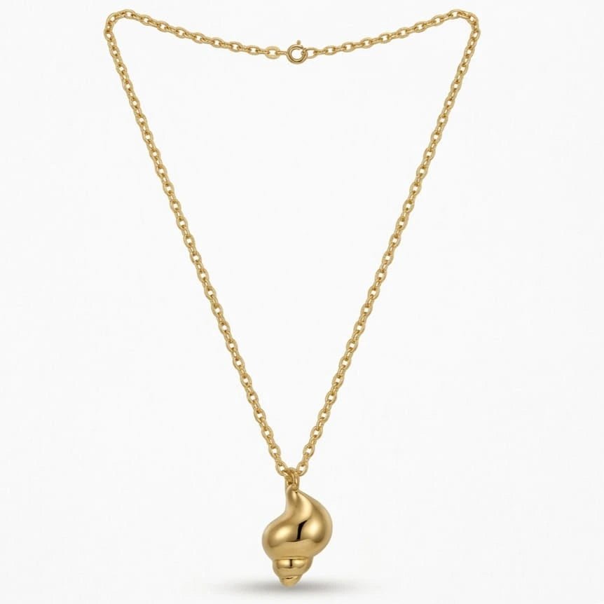 Eco collana lunga con conchiglia placcata oro - OE!