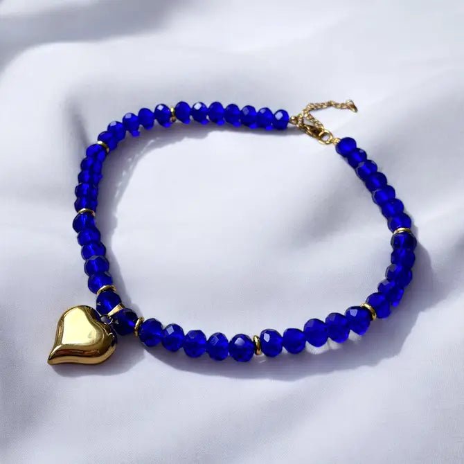 ELECTRIC BLUE HEART - COLLANA - OE!