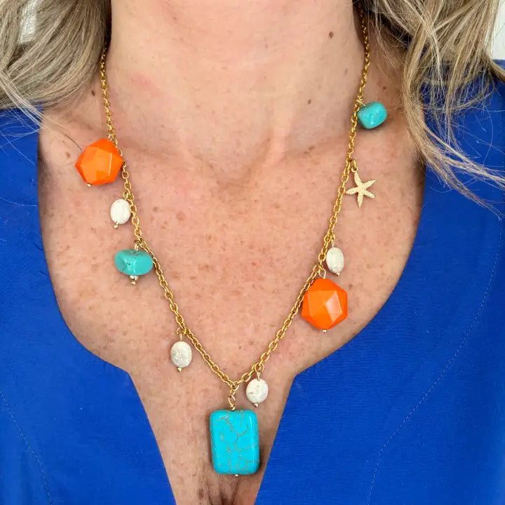 ESTATE – collana in acciaio placcato oro 18K con pendenti - OE!