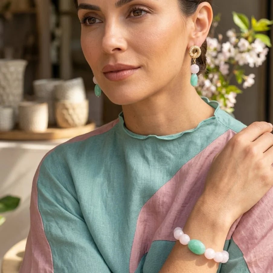 Eternal Spring bracciale con cristalli rosa e crisoprasio