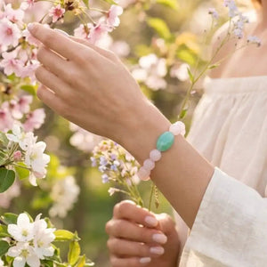 Eternal Spring bracciale con cristalli rosa e crisoprasio