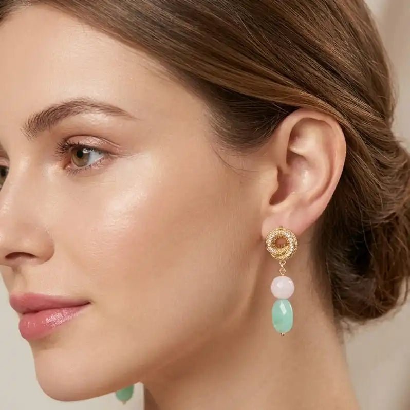 Eternal spring orecchini artigianali con chiusura a scatto