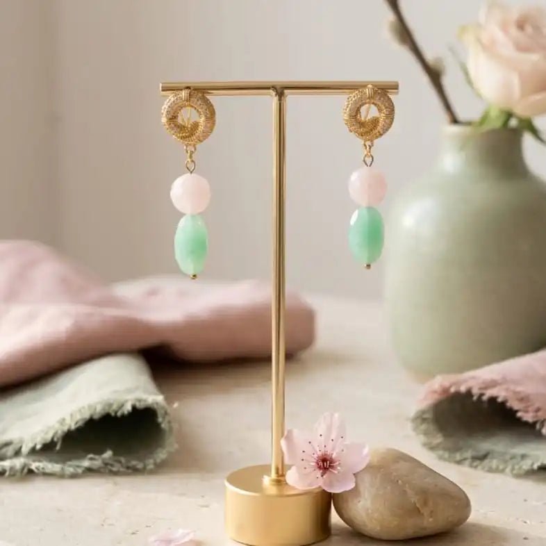 Eternal spring orecchini artigianali con chiusura a scatto