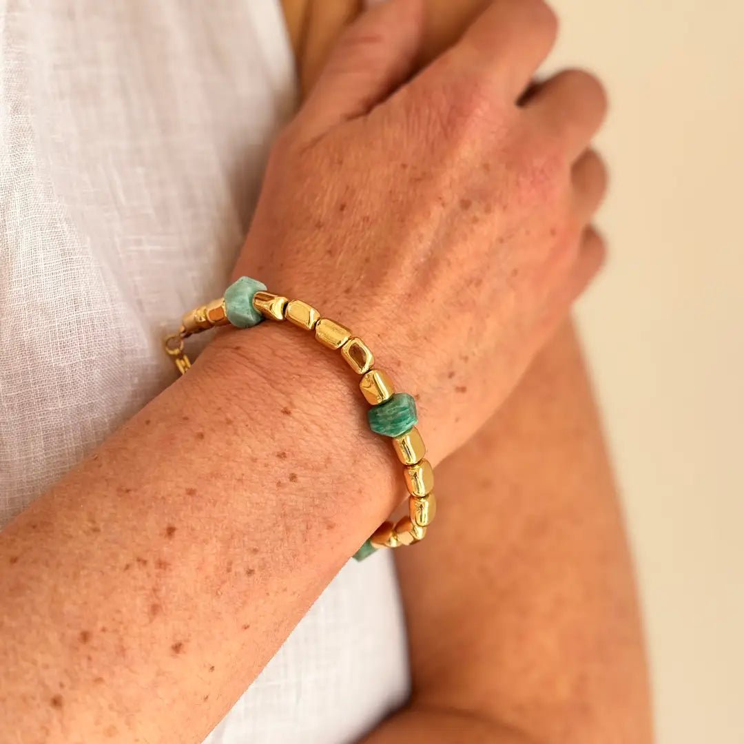 Eye of the Sea – Bracciale con pietre di ematite e amazzonite - OE!