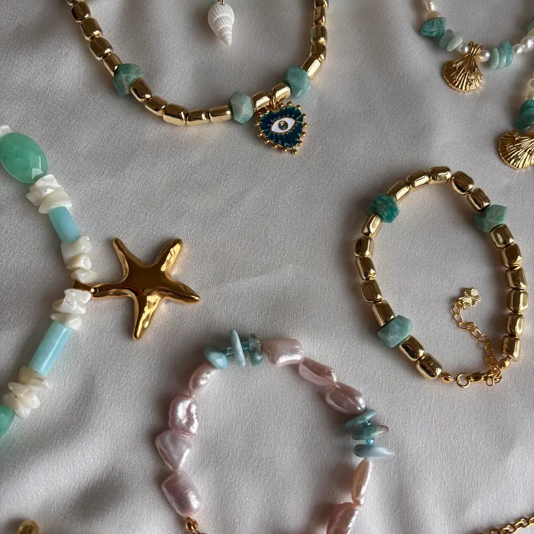 Eye of the Sea – Bracciale con pietre di ematite e amazzonite - OE!