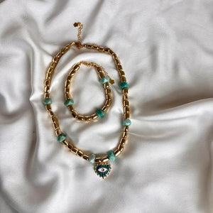 Eye of the Sea – Bracciale con pietre di ematite e amazzonite - OE!