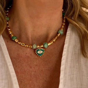 Eye of the Sea – Collana con pietre di ematite e amazzonite - OE!