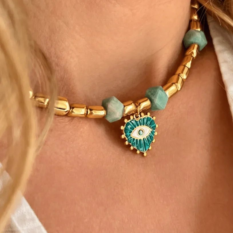 Eye of the Sea – Collana con pietre di ematite e amazzonite - OE!