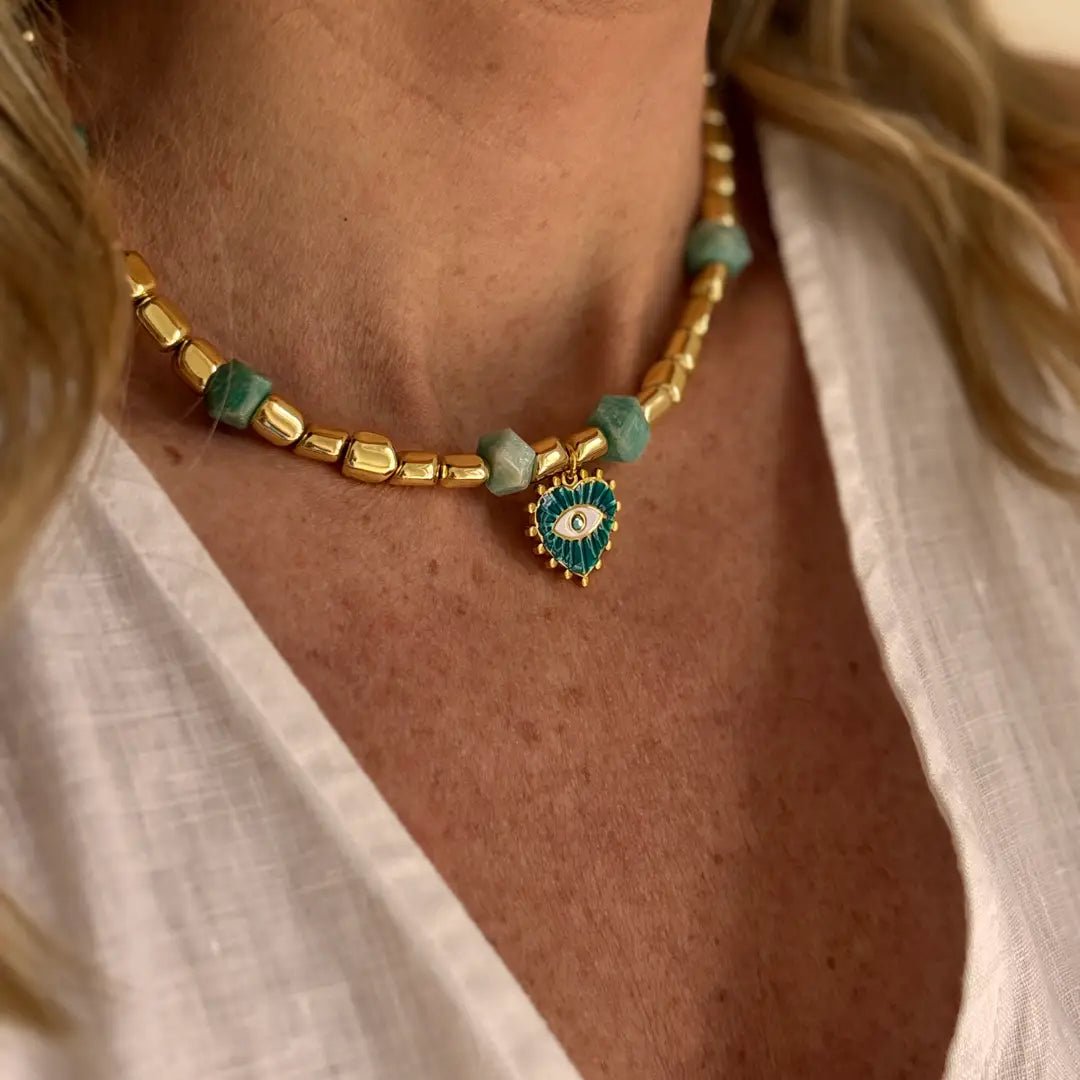 Eye of the Sea – Collana con pietre di ematite e amazzonite - OE!