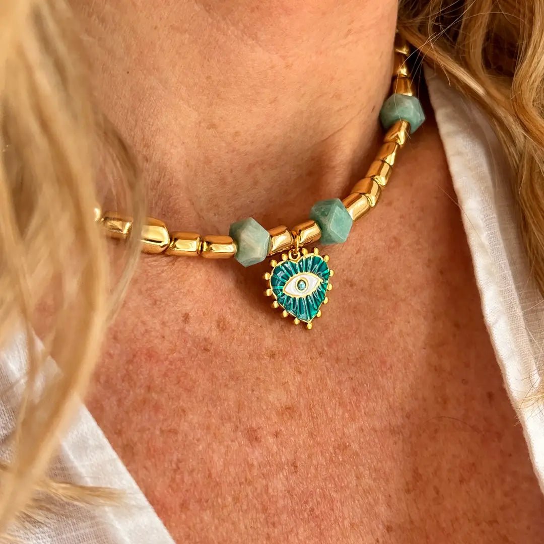 Eye of the Sea – Collana con pietre di ematite e amazzonite - OE!