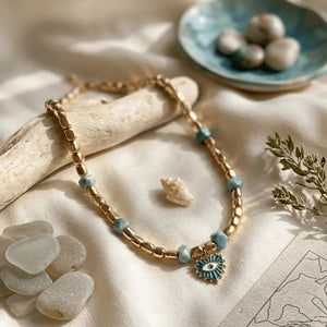 Eye of the Sea – Collana con pietre di ematite e amazzonite - OE!