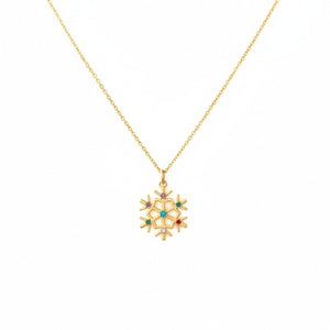 FIOCCO - Collana Fiocco di Neve in Acciaio Inox Placcato Oro 18K Nichel Free – Artigianale Made in Italy - OE!