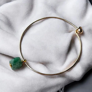 Forest Gem Bangle bracciale inox placcato oro 18k e quarzo