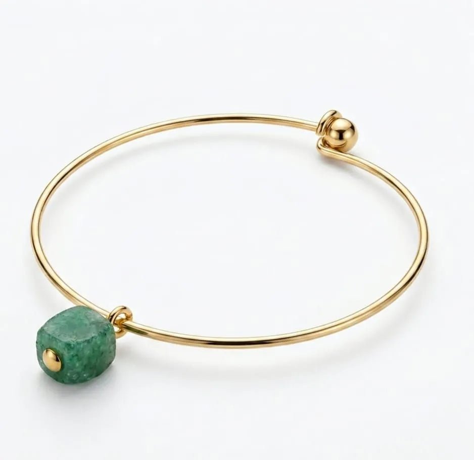 Forest Gem Bangle bracciale inox placcato oro 18k e quarzo