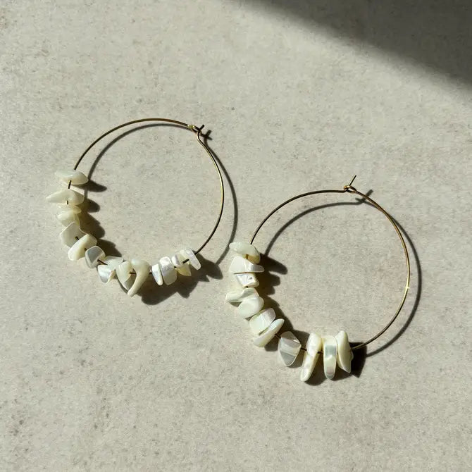 FRAMMENTI MARINI - Cerchi in madreperla bianca - OE!