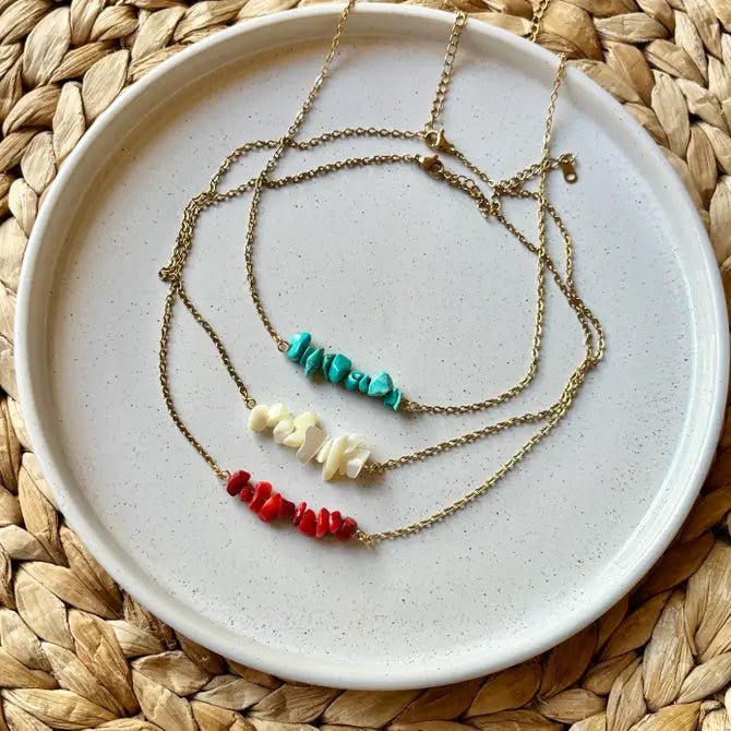 FRAMMENTI MARINI - Collana con chips di pietre preziose naturali - OE!