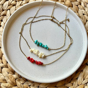 FRAMMENTI MARINI - Collana con chips di pietre preziose naturali - OE!