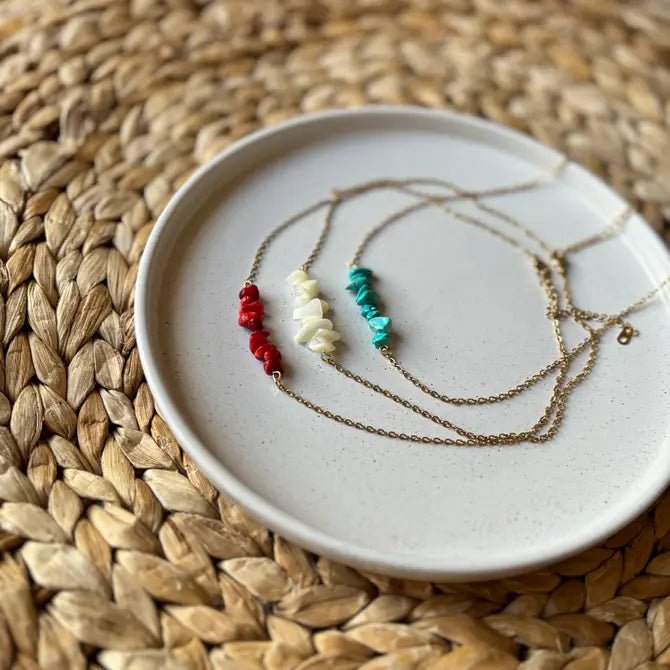 FRAMMENTI MARINI - Collana con chips di pietre preziose naturali - OE!