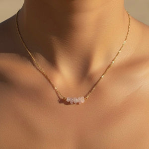 FRAMMENTI MARINI ROSA - Collana con chips di Quarzo - OE!