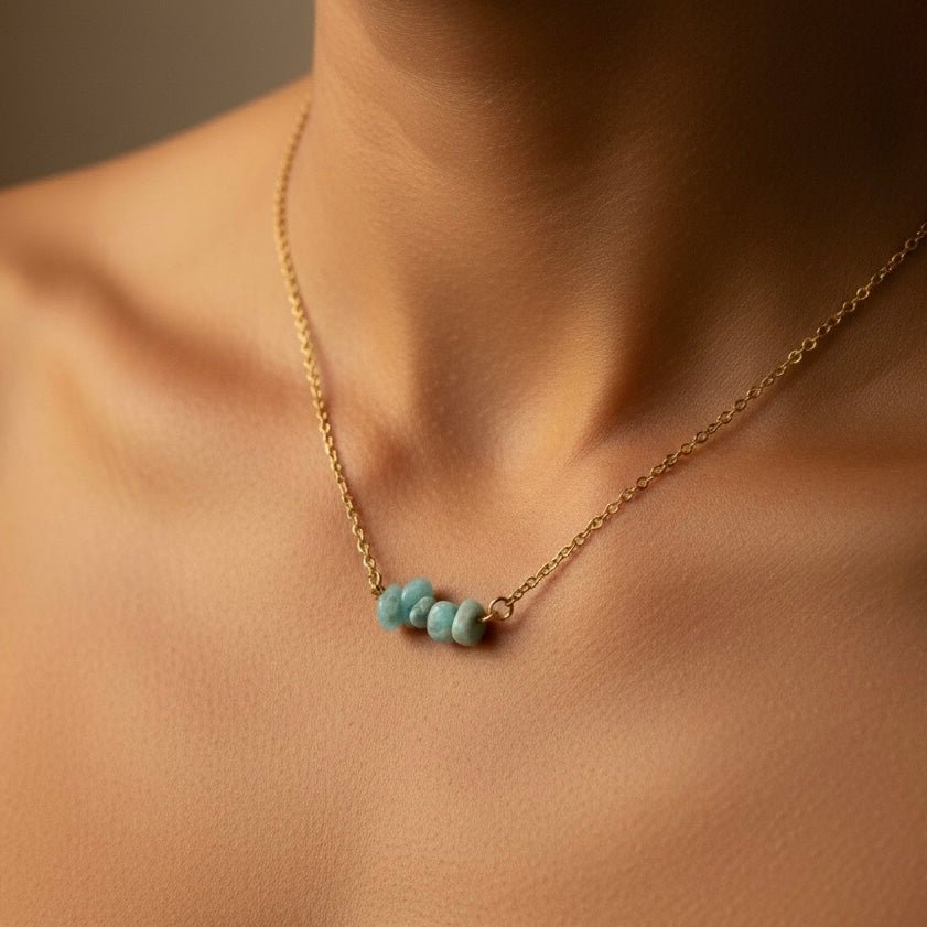 FRAMMENTI MARINI VERDE - Collana con chips di amazzonite - OE!