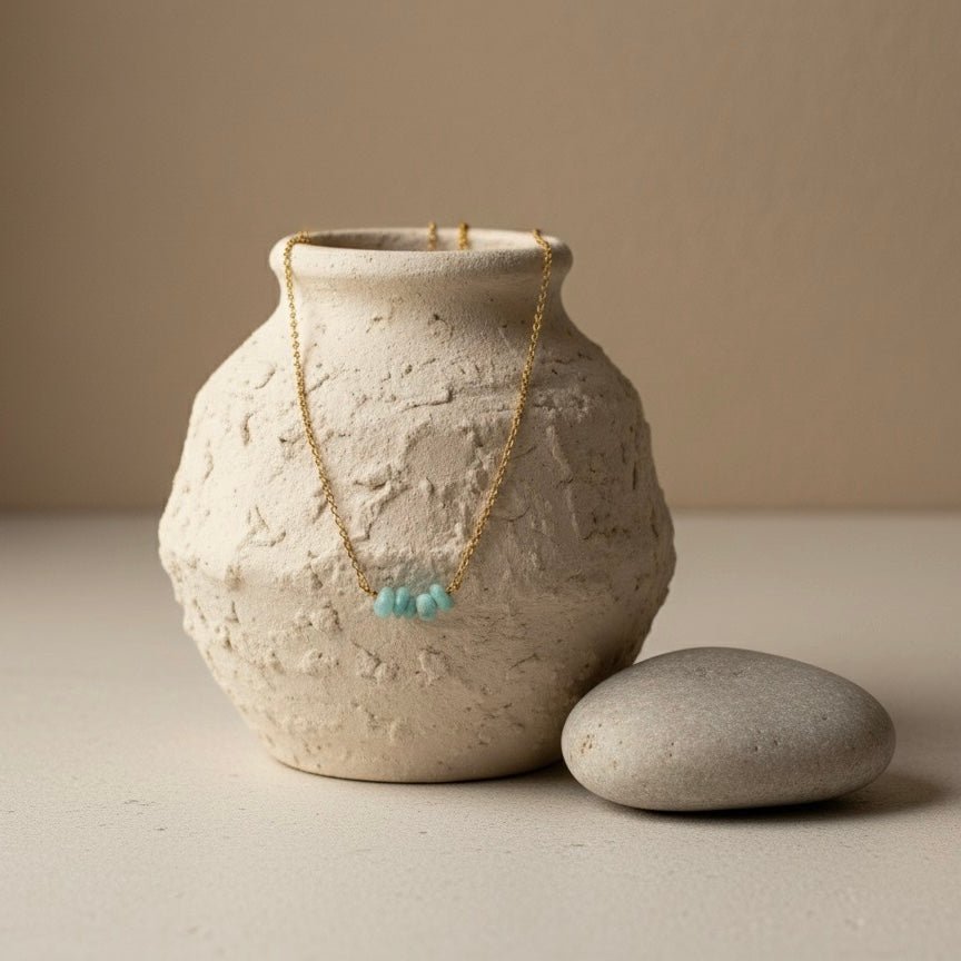 FRAMMENTI MARINI VERDE - Collana con chips di amazzonite - OE!