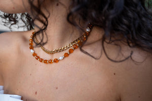 FUOCHI D'ARTIFICIO - Collana catena e cristalli - OE!