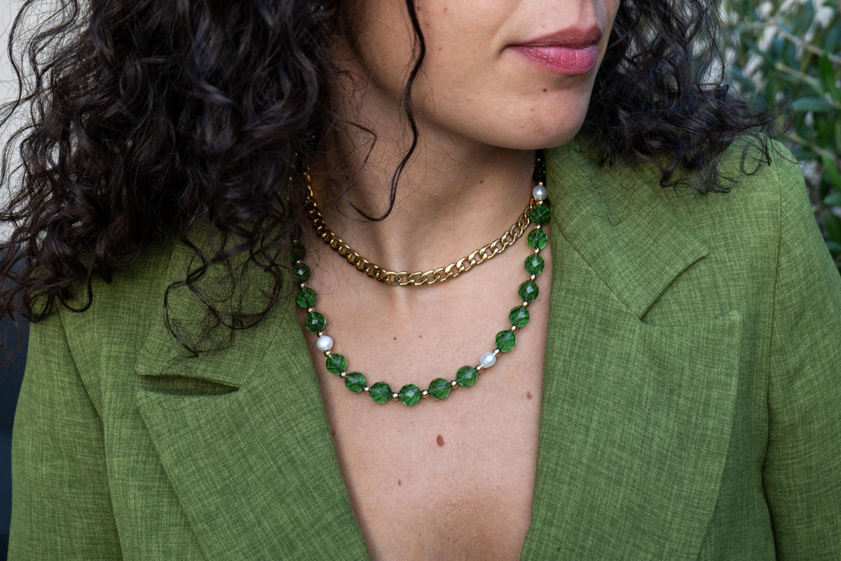 FUOCHI D&#39;ARTIFICIO - Collana catena e cristalli - OE!