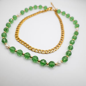 FUOCHI D'ARTIFICIO - Collana catena e cristalli - OE!