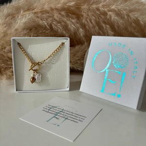 GENTILEZZA – Collana a catena dorata con perla - OE!